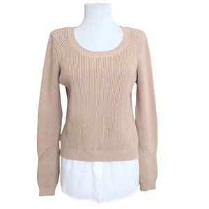 NWT Dalia Tan Layered Sweater
